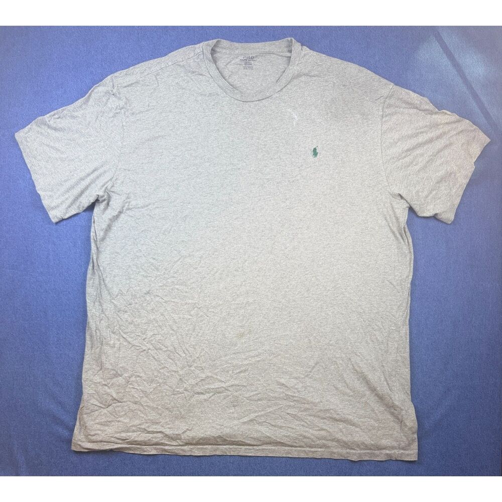 Polo Ralph Lauren Men’s 3XL Gray Crewneck T Shirt Green Pony Logo